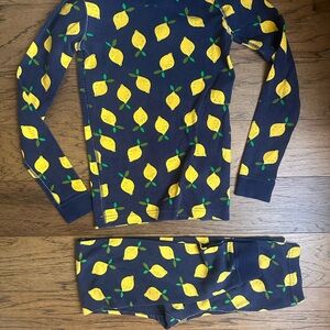 Hanna Andersson Navy Lemon Print Rashguard Set